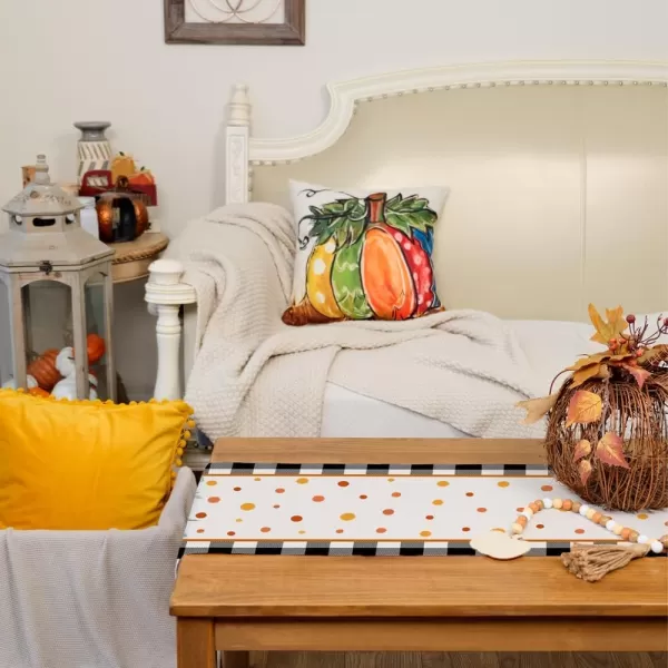 imageARKENY Fall Buffalo Plaid Pumpkin Table Runner 13x72 Inches Thanksgiving Holiday Indoor Outdoor Table Decoration for HomeTable Runner  13X72
