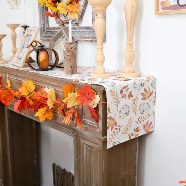 imageARKENY Fall Pumpkin Orange Table Runner 13x36 Inches Holiday Indoor Outdoor Table Decoration for HomeTable Runner  13X60