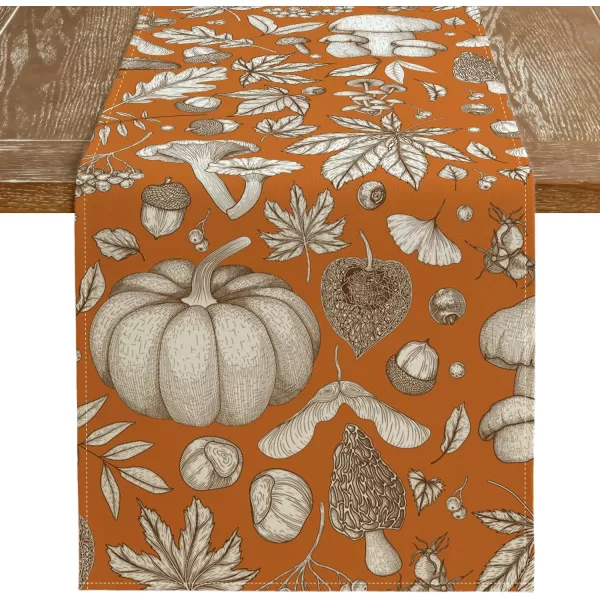 imageARKENY Fall Pumpkin Orange Table Runner 13x72 Inches Thanksgiving Holiday Indoor Outdoor Table Decoration for HomeTable Runner  13X72