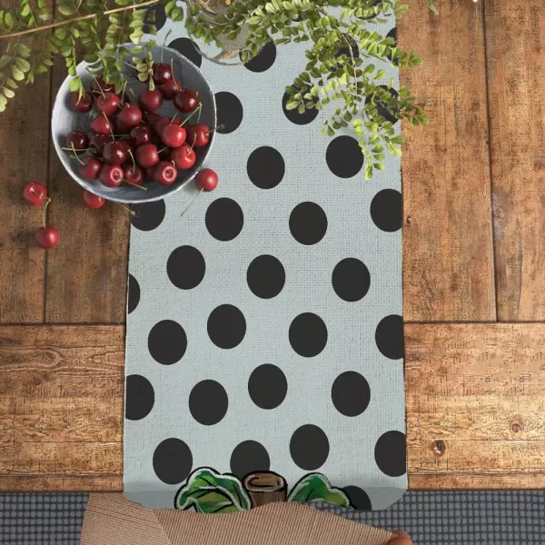 imageARKENY Fall Pumpkin Table Runner 13x72 Inches Blue Polk Dot Holiday Indoor Outdoor Table Decoration for Home