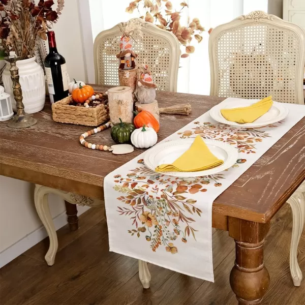 imageARKENY Fall Wildflower Floral Orange Table Runner 13x72 Inches Holiday Indoor Outdoor Table Decoration for HomeOrange