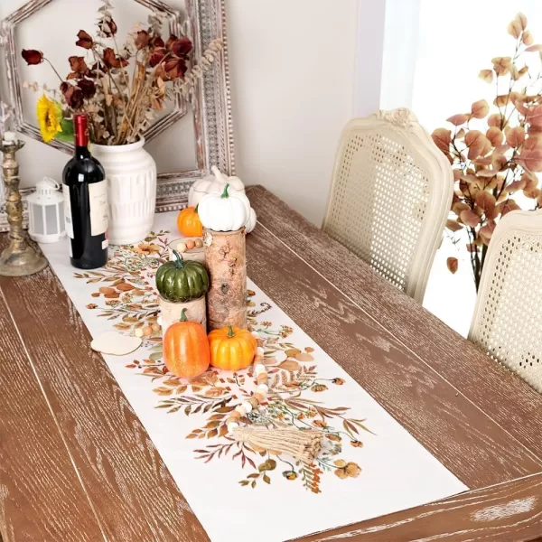 imageARKENY Fall Wildflower Floral Orange Table Runner 13x72 Inches Holiday Indoor Outdoor Table Decoration for HomeOrange