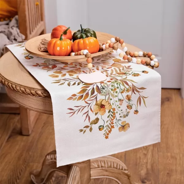 imageARKENY Fall Wildflower Floral Orange Table Runner 13x72 Inches Holiday Indoor Outdoor Table Decoration for HomeOrange