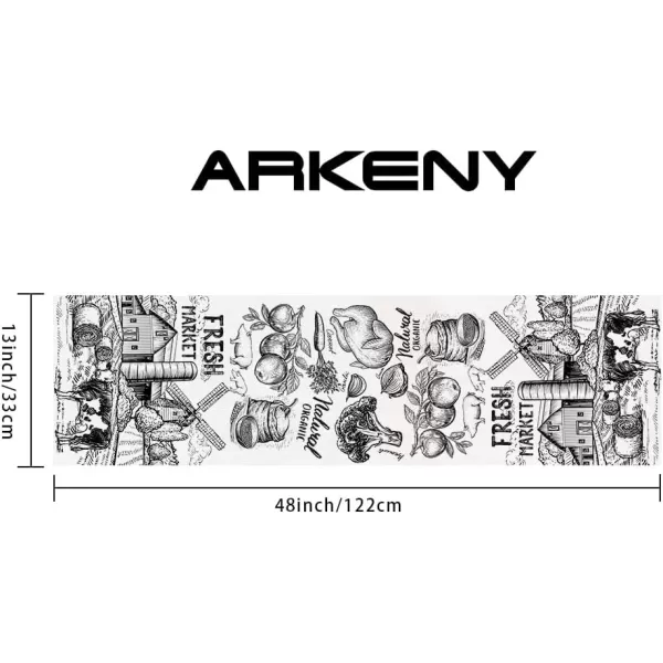 imageARKENY Farm Cow Thanksgiving Fall Table Runner 13x72 Inches Tractor Milk Crop Fresh Market Farmhouse Holiday Indoor Outdoor Table Decoration for HomeTable Runner  13X48