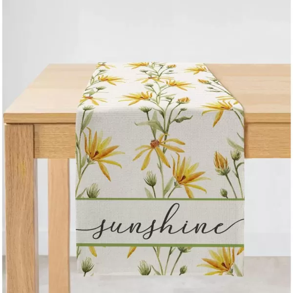 imageARKENY Summer Sunshine Flower Table Runner 13x72 InchesSeasonal Burlap Farmhouse Indoor Kitchen Dining Table Decoration for Home Party