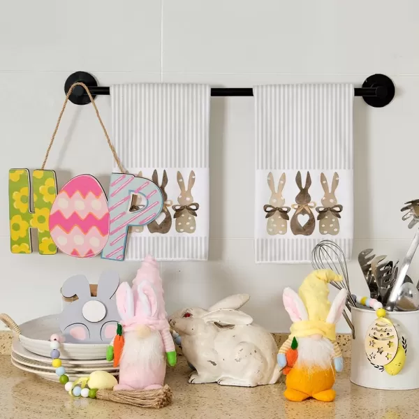 imageARKENY Easter Kitchen Towels Set of 2Beige Bunny Dish Towels 18x26 Inch Drying DishclothFarmhouse Home Seasonal Spring Decorations AD220