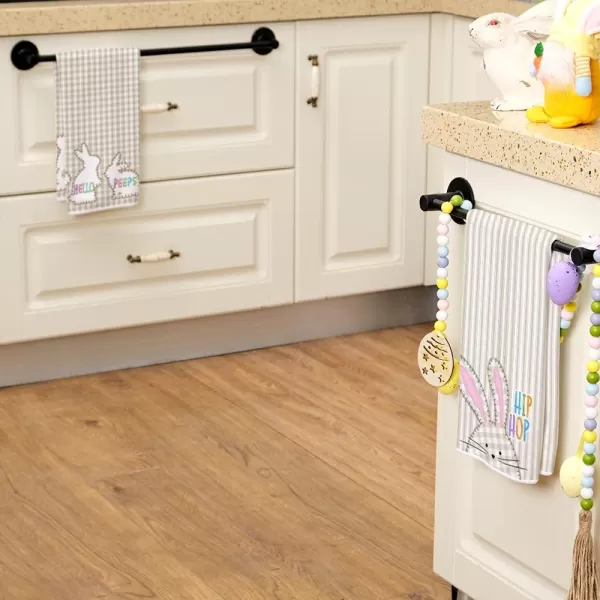 imageARKENY Easter Kitchen Towels Set of 2Beige Bunny Hello Peeps Dish Towels 18x26 Inch Drying DishclothFarmhouse Holiday Seasonal Spring Decorations AD264
