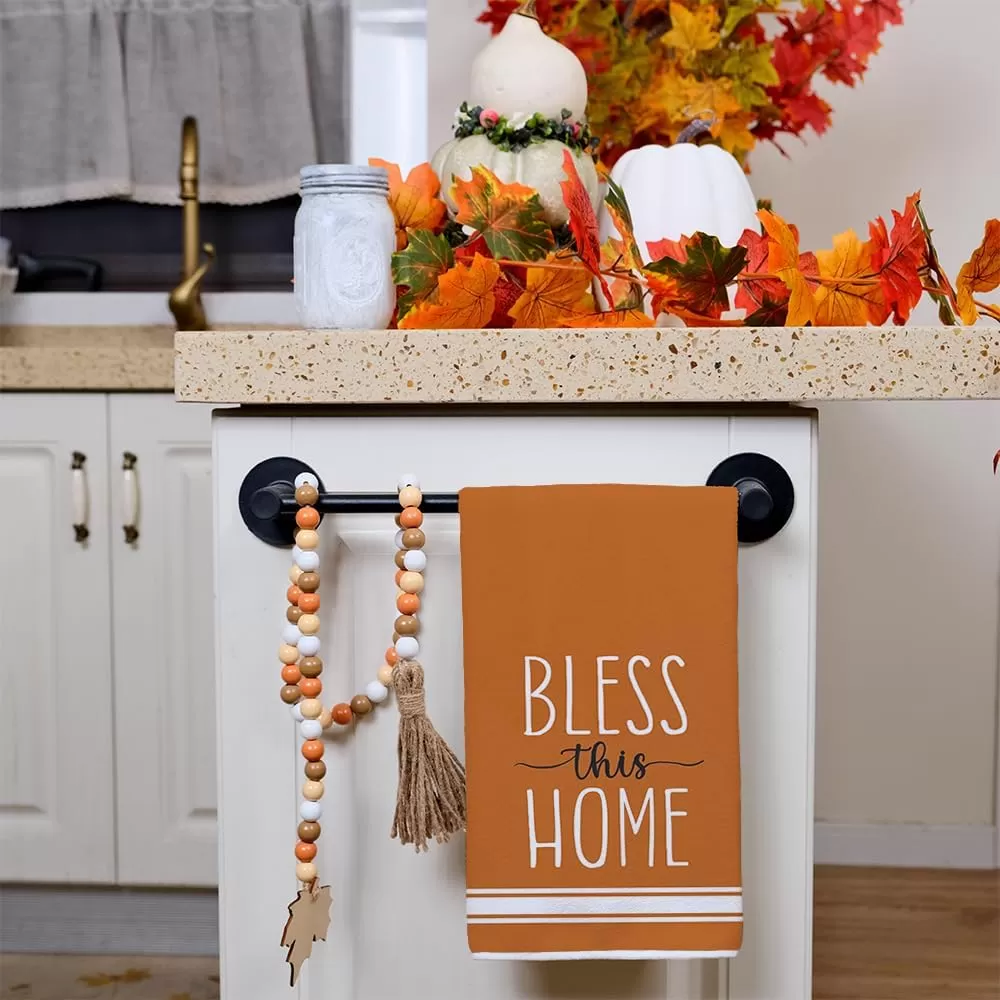 imageARKENY Fall Kitchen Towels for Fall DecorGrey Pumpkin Cross Flower Autumn Dish Towels 18x26 Inch Set of 2Farmhouse Home Thanksgiving Harvest Vintage Decorations AD356