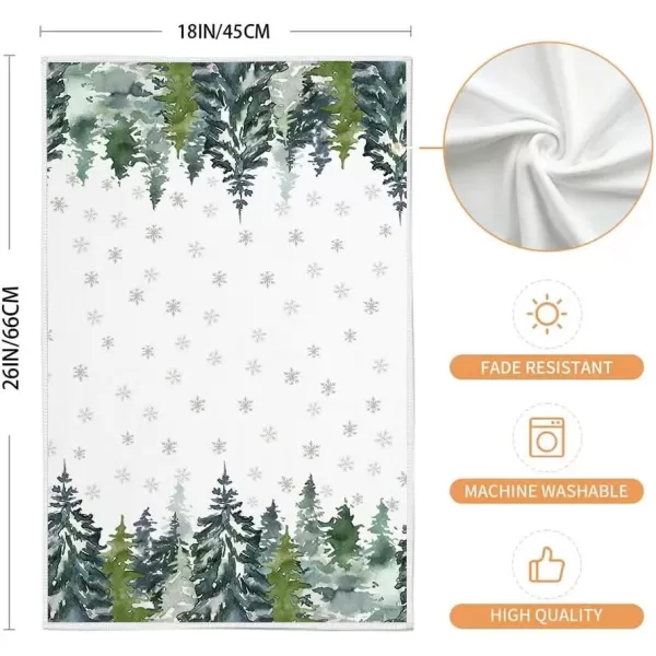 imageARKENY Christmas Dish Towels for Christmas Decor Green Xmas Tree Kitchen Towels 18x26 Inch Noel Grey Snowflake Washcloths Seasonal Merry Christmas Hand Towel for Bathroom Set of 2 AD016Green 2