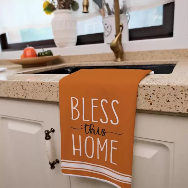 imageARKENY Fall Kitchen Towels for Fall DecorGrey Pumpkin Cross Flower Autumn Dish Towels 18x26 Inch Set of 2Farmhouse Home Thanksgiving Harvest Vintage Decorations AD356