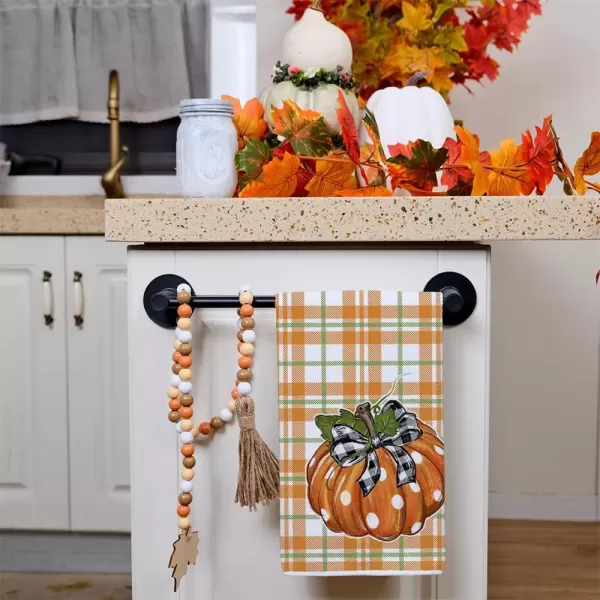 imageARKENY Fall Kitchen Towels for Fall DecorHello Pumpkin Orange Buffalo Plaid Autumn Dish Towels 18x26 Inch Set of 2Farmhouse Home Thanksgiving Harvest Vintage Decorations AD340