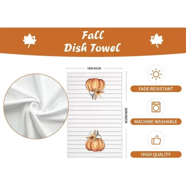 imageARKENY Fall Kitchen Towels for Fall DecorOrange Pumpkin Vase Sunflower Autumn Dish Towels 18x26 Inch Set of 4Farmhouse Home Thanksgiving Harvest Vintage Decorations AD373