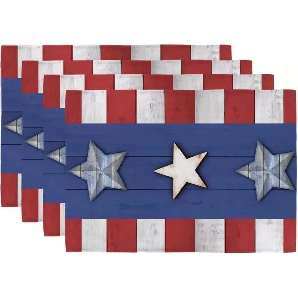 image4th of July Decorations Placemats 12x18 Inches Memorial Day American Stars and Stripes Place mats Patriotic America Freedom Liberty Independence Day Decor AP259 Blue