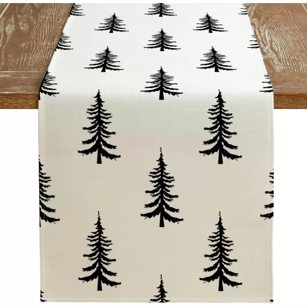 imageARKENY Christmas Tree Table Runner 13x72 Inches Blue Winter Holiday Indoor Outdoor Table Decoration for HomeBeige