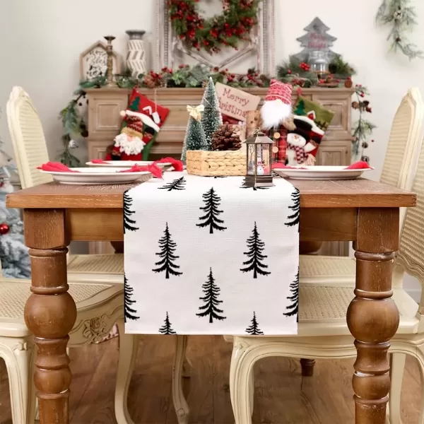 imageARKENY Christmas Tree Table Runner 13x72 Inches Blue Winter Holiday Indoor Outdoor Table Decoration for HomeBeige