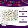 imageMardi Gras Kitchen Towels Set of 2Purple Lobster Mask Fleur de lis Dish Hand Towels Holiday Carnival New Orleans Seasonal Decorations DD068