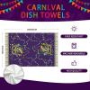 imageMardi Gras Kitchen Towels Set of 2Purple Mask Fleur de lis Beads Dish Hand Towels Holiday Carnival New Orleans Seasonal Decorations DD069