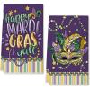 imageMardi Gras Kitchen Towels Set of 2Purple Mask Fleur de lis Beads Dish Hand Towels Holiday Carnival New Orleans Seasonal Decorations DD069