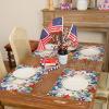 imageARKENY 4th of July Memorial Day Placemats 12x18 Inches Set of 4 Eucalyptus Leaves American Flag Floral Holiday Farmhouse Burlap Indoor Patriotic Independence Table Mats Decor for Home AP6154