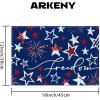 imageARKENY 4th of July Memorial Day Placemats 12x18 Inches Set of 4 Freedom Stars Firework Holiday Farmhouse Burlap Indoor Patriotic Independence Table Mats Decor for Home Party AP6124