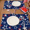 imageARKENY 4th of July Memorial Day Placemats 12x18 Inches Set of 4 Freedom Stars Firework Holiday Farmhouse Burlap Indoor Patriotic Independence Table Mats Decor for Home Party AP6124