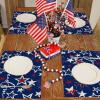 imageARKENY 4th of July Memorial Day Placemats 12x18 Inches Set of 4 Freedom Stars Firework Holiday Farmhouse Burlap Indoor Patriotic Independence Table Mats Decor for Home Party AP6124