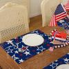 imageARKENY 4th of July Memorial Day Placemats 12x18 Inches Set of 4 Freedom Stars Firework Holiday Farmhouse Burlap Indoor Patriotic Independence Table Mats Decor for Home Party AP6124