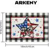 imageARKENY 4th of July Memorial Day Placemats 12x18 Inches Set of 4 Star American Flag Holiday Farmhouse Buffalo Plaid Burlap Indoor Patriotic Independence Table Mats Decor for Home Party AP6164