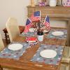 imageARKENY 4th of July Memorial Day Placemats 12x18 Inches Set of 4 Star Holiday Farmhouse Blue Burlap Indoor Kitchen Dining Patriotic Independence Table Mats Decor for Home Party AP6194