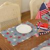 imageARKENY 4th of July Memorial Day Placemats 12x18 Inches Set of 4 Star Holiday Farmhouse Blue Burlap Indoor Kitchen Dining Patriotic Independence Table Mats Decor for Home Party AP6194