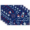 imageARKENY 4th of July Memorial Day Placemats 12x18 Inches Set of 4 Freedom Stars Firework Holiday Farmhouse Burlap Indoor Patriotic Independence Table Mats Decor for Home Party AP6124