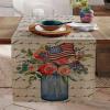 image4th of July Decorations Table Runners 13x72 Inches Memorial Day American Flag Stars and Stripes Patriotic Flower Love America Freedom Liberty Independence Day Decor AT199