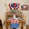 imageARKENY 4th of July Memorial Day Table Runner 13x72 Inches American Flag Floral Holiday Farmhouse Red Blue Burlap Indoor Patriotic Independence Table Decor for Home Party AT61772Table Runner  13X48