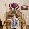 imageARKENY 4th of July Memorial Day Table Runner 13x72 Inches Eucalyptus Leaves American Flag Floral Holiday Farmhouse Burlap Indoor Patriotic Independence Table Decor for Home Party AT61572Table Runner  13X72