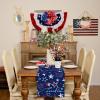 imageARKENY 4th of July Memorial Day Table Runner 13x72 Inches Freedom Stars Firework Holiday Farmhouse Blue Burlap Indoor Kitchen Dining Patriotic Independence Table Decor for Home Party AT61272