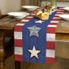 imageARKENY 4th of July Memorial Day Table Runner 48x13 Inches American Flag Stars Stripe Holiday Farmhouse Burlap Indoor Kitchen Dining Patriotic Independence Table Decor for Home PartyTable Runner  13X90