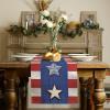 imageARKENY 4th of July Memorial Day Table Runner 48x13 Inches American Flag Stars Stripe Holiday Farmhouse Burlap Indoor Kitchen Dining Patriotic Independence Table Decor for Home PartyTable Runner  13X90