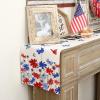 imageARKENY 4th of July Patriotic Table Runner 72 Inches Red Blue Floral Let Freedom Ring Holiday Farmhouse Home Coffee Dining Table Party for American Independence Memorial Day AT40572