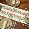 imageARKENY Christmas Floral Leaf Table Runner 13x72 Inches Winter Holiday Indoor Outdoor Table Decoration for Home