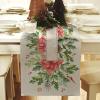 imageARKENY Christmas Floral Leaf Table Runner 13x72 Inches Winter Holiday Indoor Outdoor Table Decoration for Home