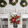 imageARKENY Christmas Floral Table Runner 13x72 Inches Check Vase Winter Holiday Indoor Outdoor Table Decoration for Home