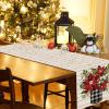 imageARKENY Christmas Floral Table Runner 13x72 Inches Check Vase Winter Holiday Indoor Outdoor Table Decoration for Home