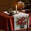 imageARKENY Christmas Floral Table Runner 13x72 Inches Check Vase Winter Holiday Indoor Outdoor Table Decoration for Home