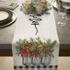 imageARKENY Merry Christmas Bottle Buffalo Plaid Table Runner 13x72 Inches Floral Winter Holiday Indoor Outdoor Table Decoration for Home