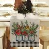 imageARKENY Merry Christmas Bottle Buffalo Plaid Table Runner 13x72 Inches Floral Winter Holiday Indoor Outdoor Table Decoration for Home