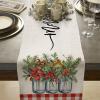 imageARKENY Merry Christmas Bottle Red Buffalo Plaid Table Runner 13x72 Inches Floral Winter Holiday Indoor Outdoor Table Decoration for Home