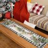 imageARKENY Merry Christmas Tree Buffalo Plaid Table Runner 13x72 Inches Green Winter Holiday Indoor Outdoor Table Decoration for HomeGreen