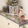 imageARKENY Merry Christmas Tree Buffalo Plaid Table Runner 13x72 Inches Green Winter Holiday Indoor Outdoor Table Decoration for HomeRed