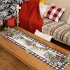 imageARKENY Merry Christmas Tree Buffalo Plaid Table Runner 13x72 Inches Green Winter Holiday Indoor Outdoor Table Decoration for HomeRed