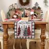 imageARKENY Merry Christmas Tree Buffalo Plaid Table Runner 13x72 Inches Green Winter Holiday Indoor Outdoor Table Decoration for HomeRed